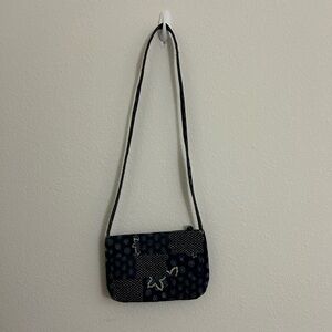 Vera Bradley Black and Blue Patterned Crossbody Bag